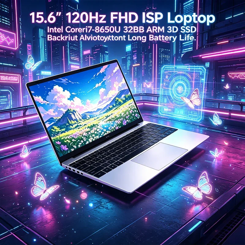120Hz Full HD IPS Screen 15.6 Inch Notebook Intel Core I7-8650U 32GB RAM 2TB SSD Backlit Keyboard Durable Battery