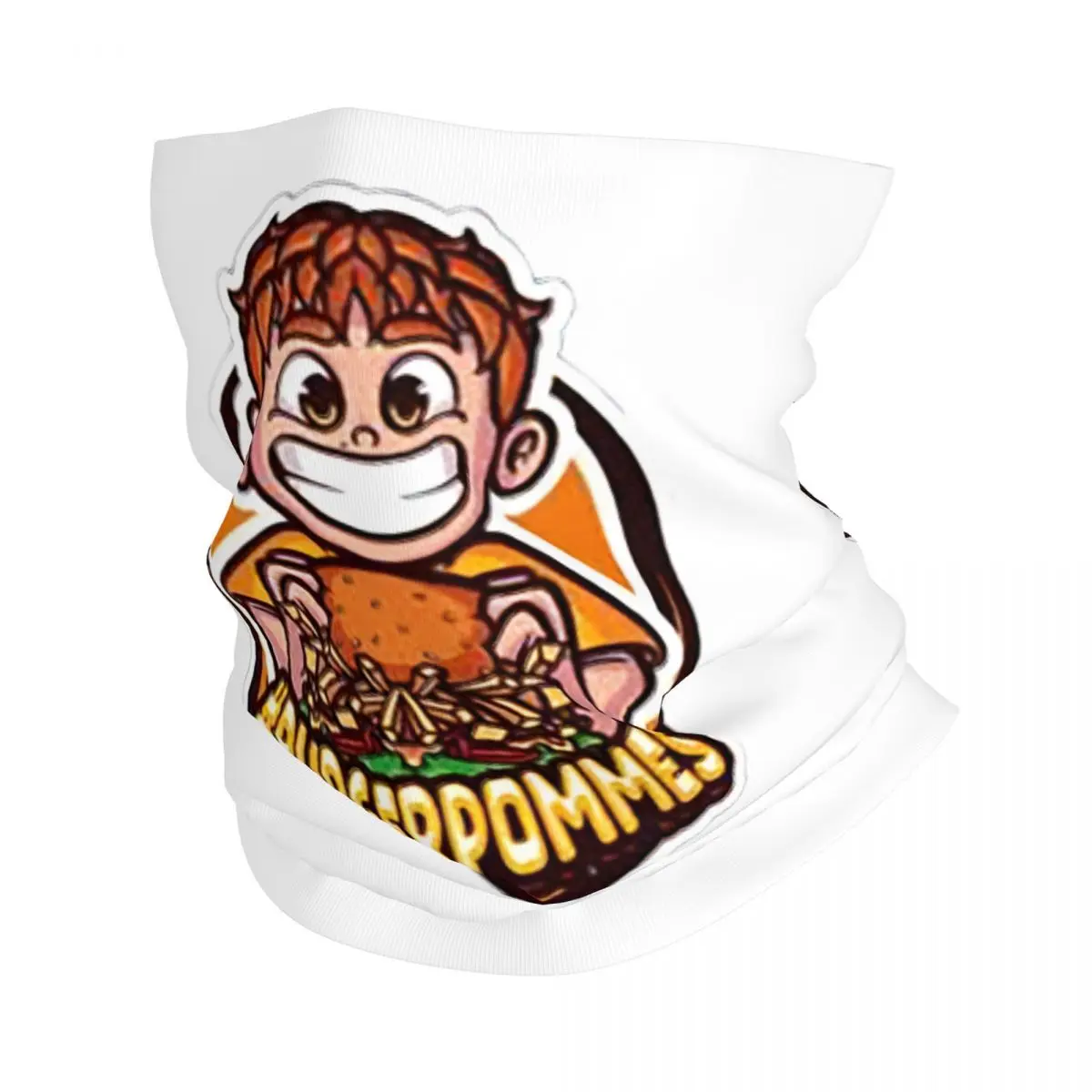 Men Burgerpommes Logo Bandana Accessories Neck Gaiter Printed Mask Scarf Multifunctional Face Mask For Outdoor Sports Windproof