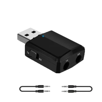 3 In 1 USB Bluetooth 5.0 verici alıcı 3.5 Jack TV PC için kablosuz AV alıcısı-vericisi adaptör ses kartı kulaklıklar Stereo araba Hifi