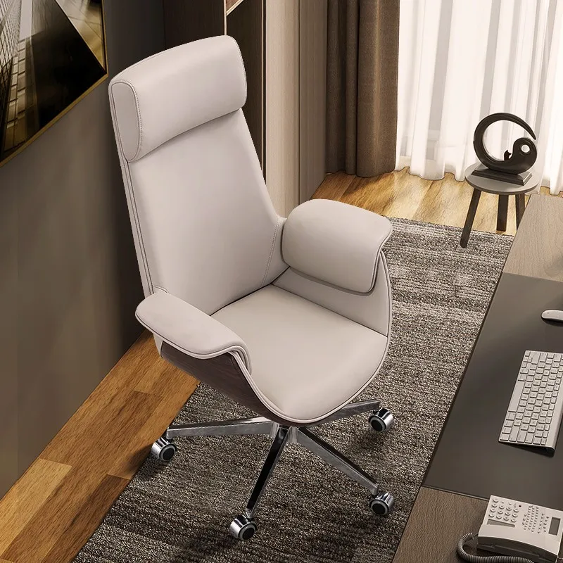 

elegant Boss office chair comfortable fashionable nordic leather work chair simple swivel Relax silla para oficina furniture