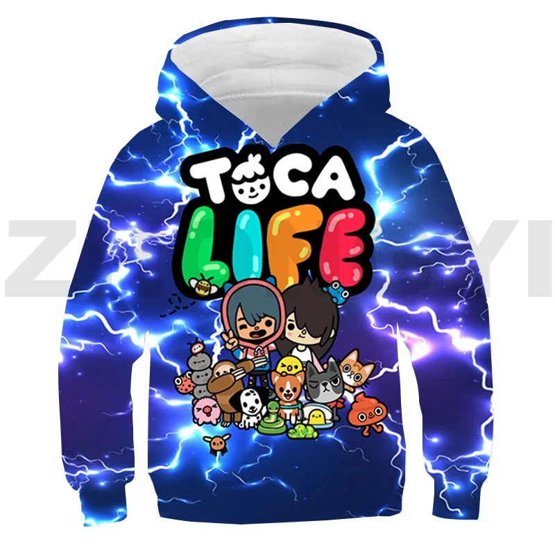 

New Anime Toca Boca Game 3D Hoodie Teenager Funny Cartoon Toca Life World Printed Pullovers Boy Girl Casual Oversized Sweatshirt