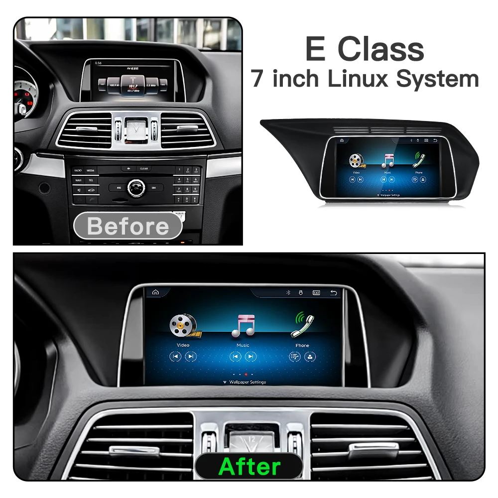 STWEI New Linux 7in HD Screen Car Radio for Mercedes Benz E Class A207 C207 Wireless CarPlay Android Auto Car Multimedia Player