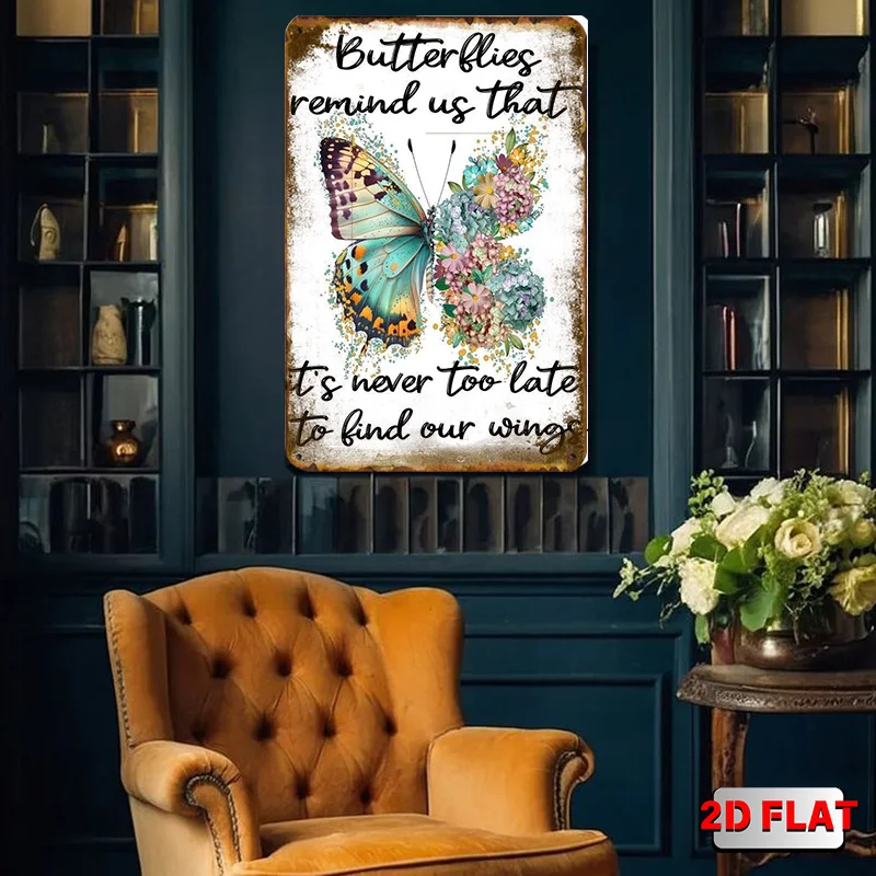 2D Flat, 1pc Vintage & Monarch for CATERPILLAR Metal Wall Art Sign - 8x12 Inch (20x30cm) Retro Botanical Bar Chart Style Plaq