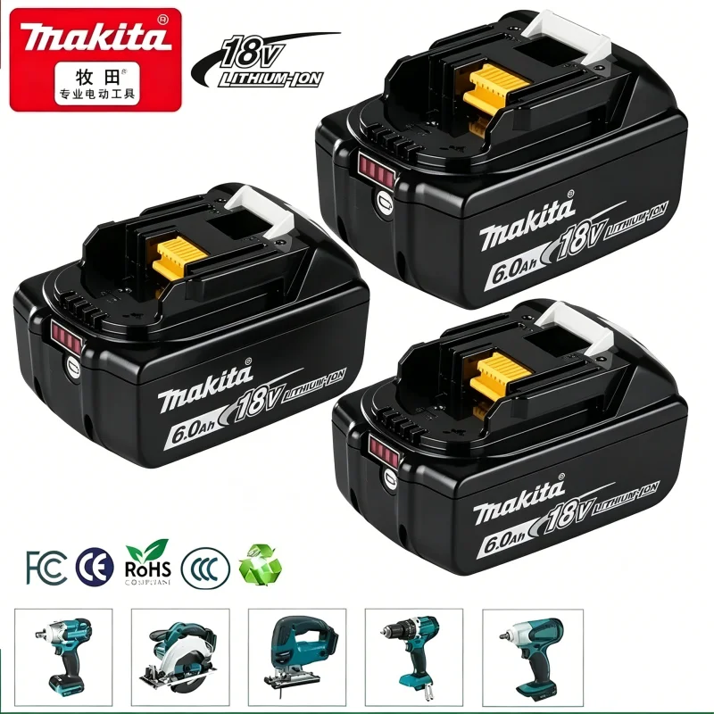 Makita 18V 6.0Ah LXT Li-ion Battery BL1875B Multi Protection Wear Resistant Rechargeable For Makita 18V System Cordless Tools