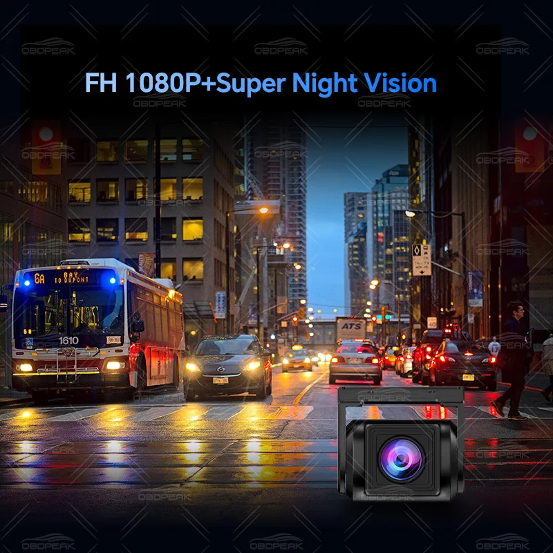 OBDPEAK-cámara de visión trasera para coche, dispositivo de visión nocturna frontal o trasera, asistencia automática, línea de estacionamiento, marcha atrás, DVR, T30, FHD 1920x1080P