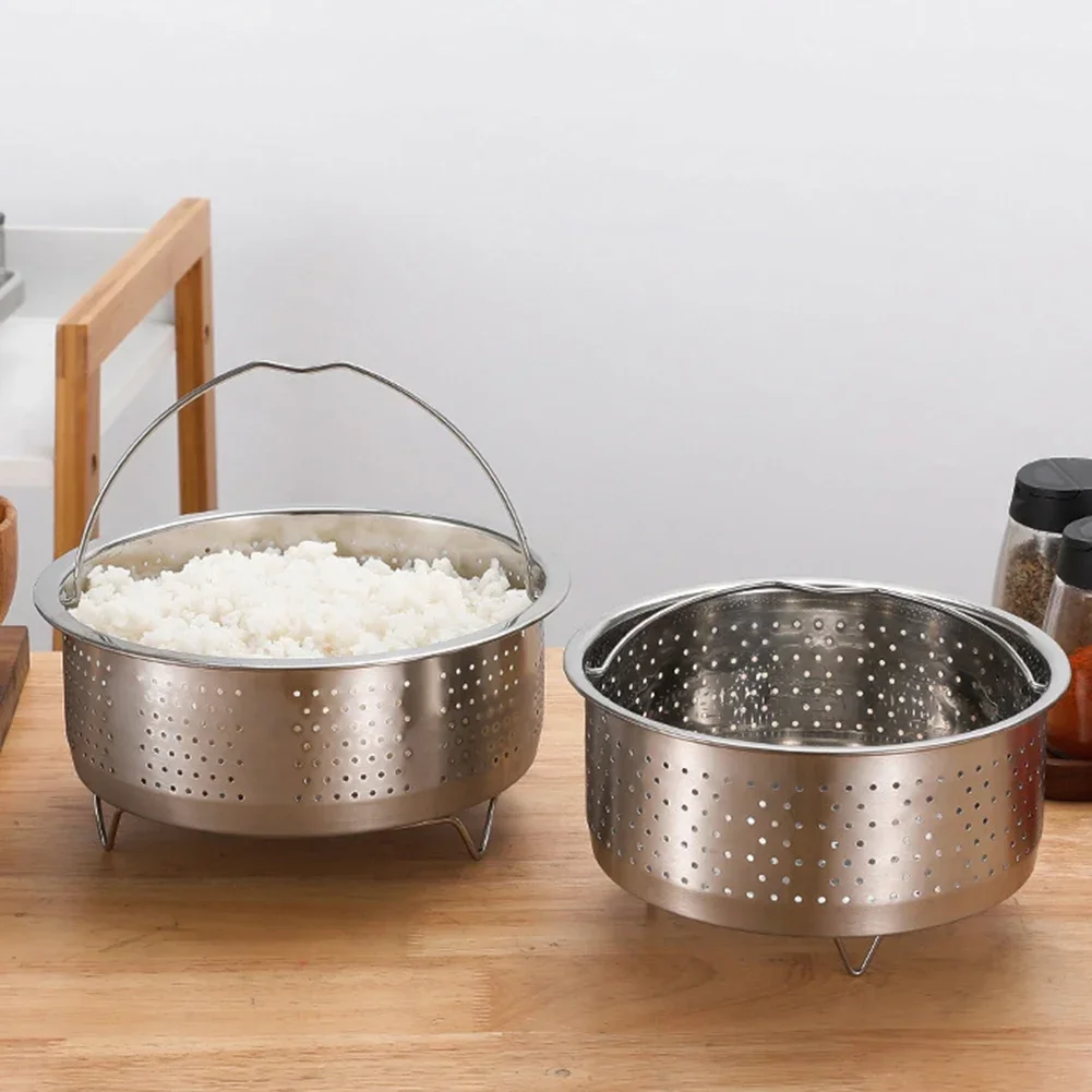 Stainless Steel Steamer Basket In Stant Pot Accessories For Instant Cooker With Silicone Handle Pressure Cooker Rice Steamer