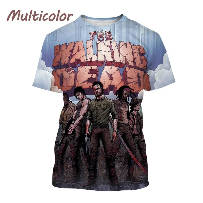 Summer Fashion American TV Series The Walking Dead 3D Print T Shirt Fashion Casual Horror Adventure Harajuku Streetwear Tops