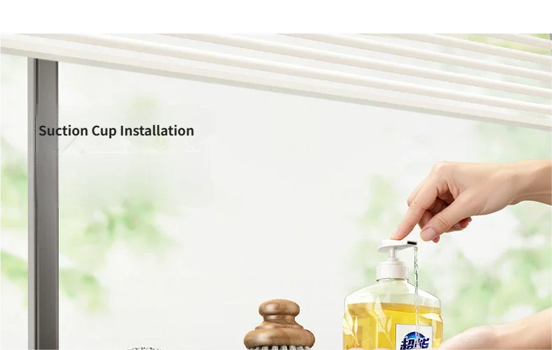 No Drill Suction Cup Kitchen Sink Caddy with Towel Bar Kitchen Sink Sponge Holder Dishcloth Drying Rack Sink Drain Basket