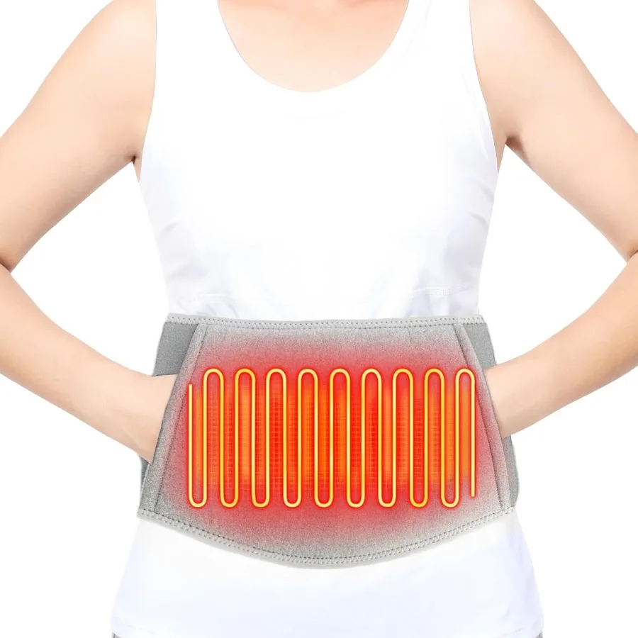 

Cordless Heated Waist Belt for Back and Belly Pain Relief Fast Heating Electric Rechargeable Back Support Pad with Portable Bat