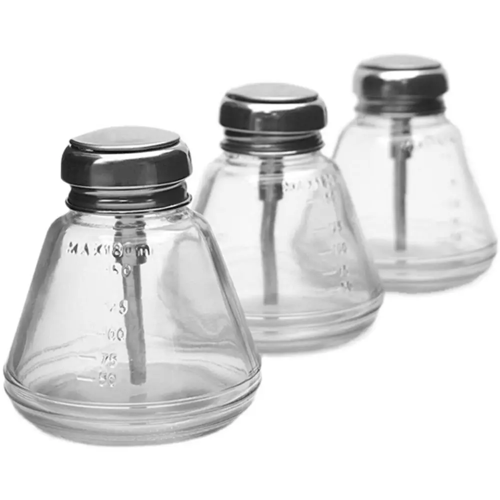 

180ml Push Down Pump Dispenser Empty Top Press Type Liquid Pumping Dispenser Bottle Thicken Anti static Glass Refillable Bottles