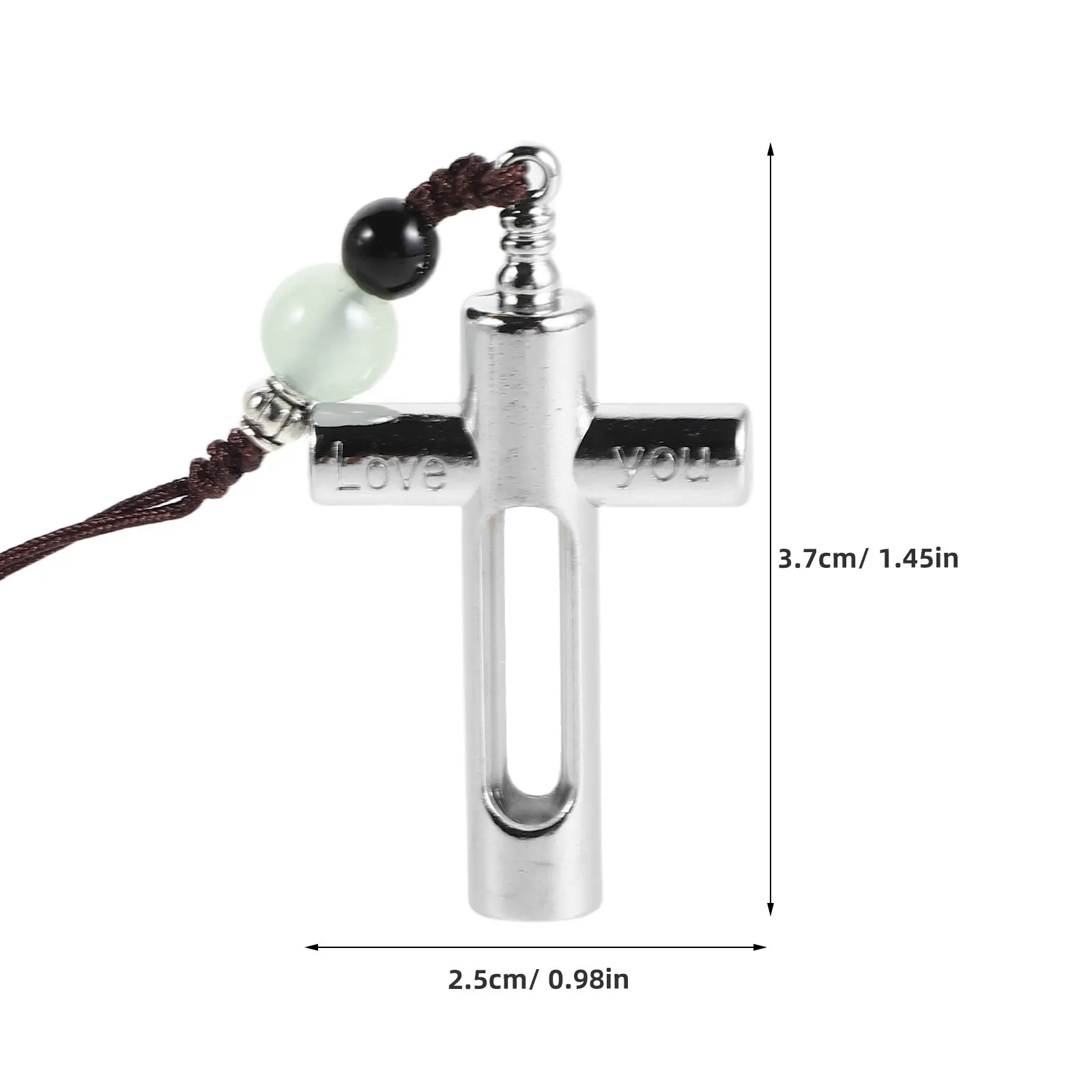 2Pcs Vintage Cross Hourglass Cremation Pendant Glass Urn Pendant Memorial Jewelry Ashes Holder for Men Women Wishing Bottle