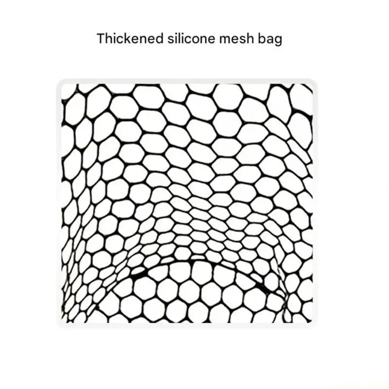 

U2JB Silicone Fishing Net Head Fly Fishing Replacement Mesh Net Easy to Installation