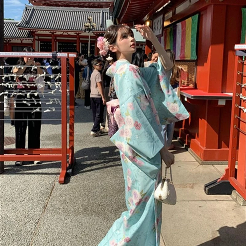 Kimono Yukata Retro, Vestido Japonés Mejorado, Atuendo Literario Elegante, Ideal para Fotografía de Retrato en Estudio y Uso Casual Temático