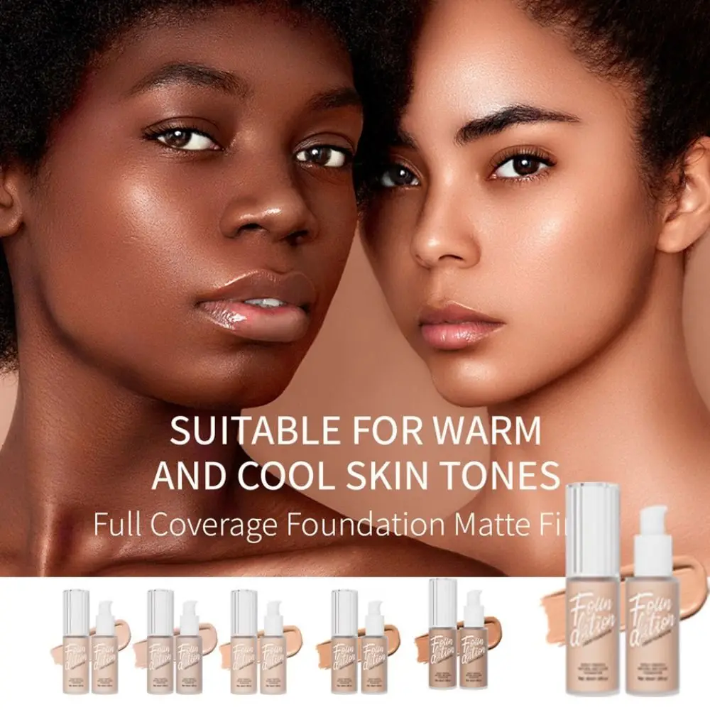 

6 Color Matte Liquid Foundation Hydrating Long-Lasting Whitening Face Foundation Brightening Circle Corrector Makeup Cream