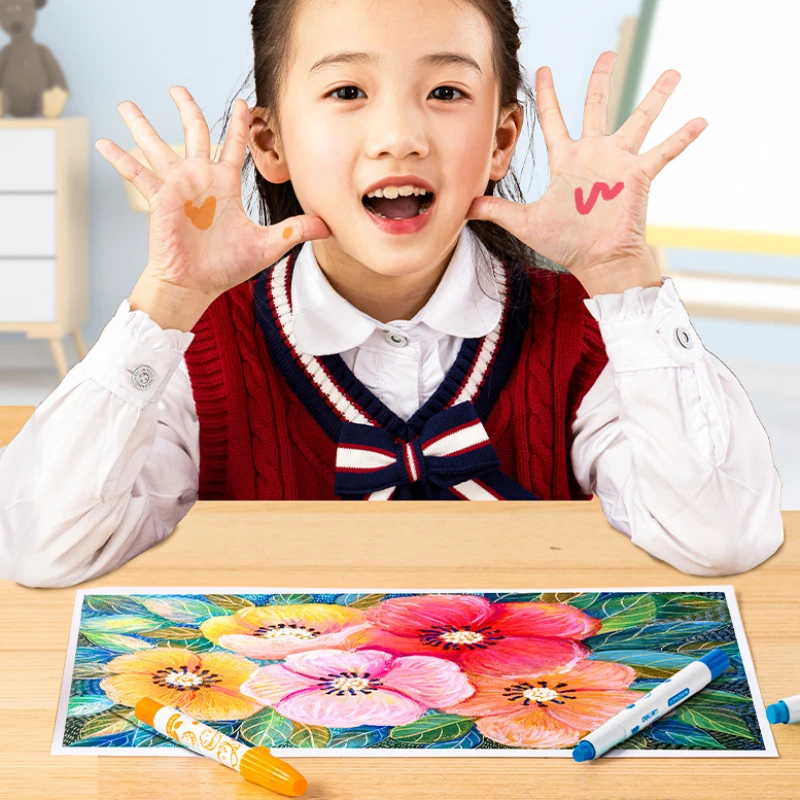 12/24/36/48 Color Food Grade Water-soluble Spinning Color Stick Watercolor Painting Graffiti Crayons for Kids School Stationery