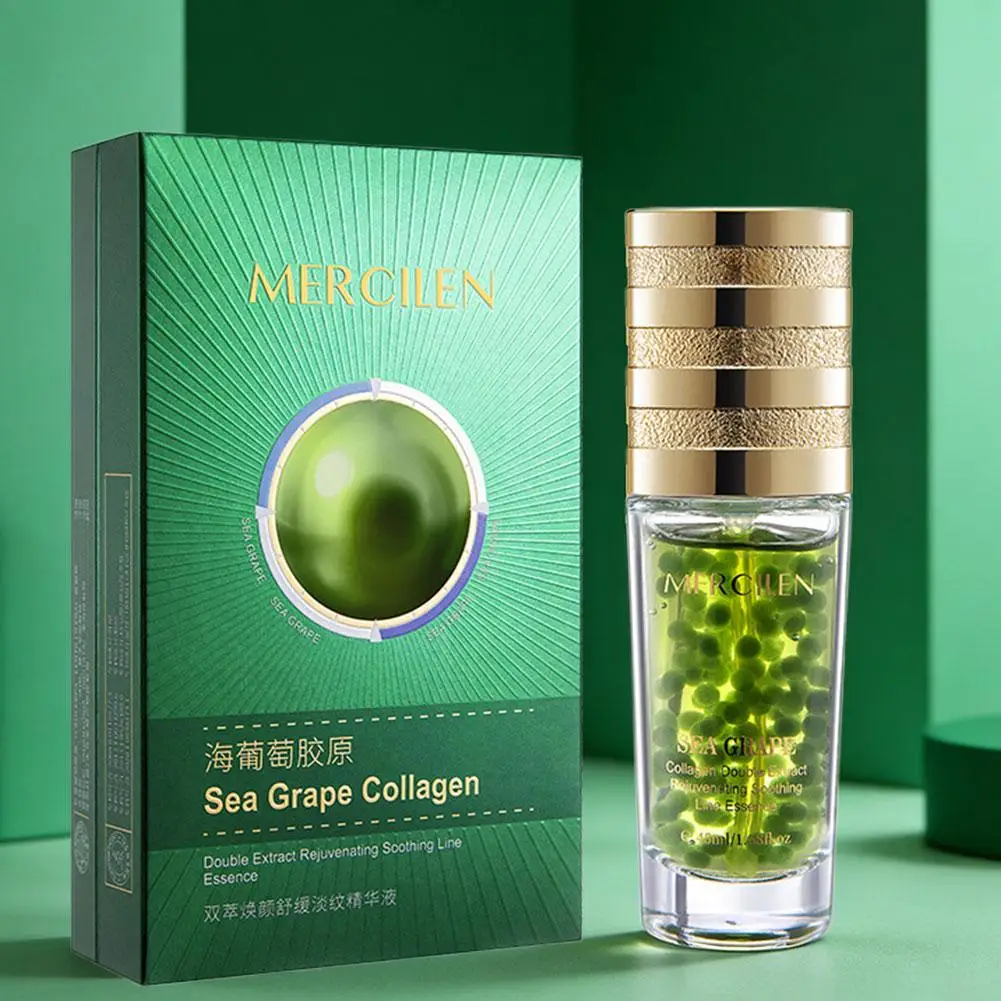 Collagen Sea Grape Essence Face Liquid Plant Extract Antioxidant Repairing Fine Lines Eraser Skin Care for Radiant Complexion