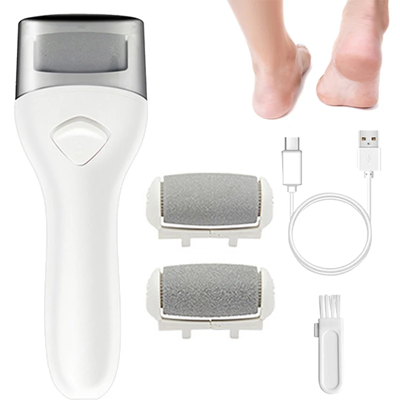 

Электрическая пилка для ног, USB Аккумуляторный Рашпиль для педикюра, защита от мозолей, 3 часа, 2 скорости, зеркальный защитный чехол, шлифовальная машинка для ног
