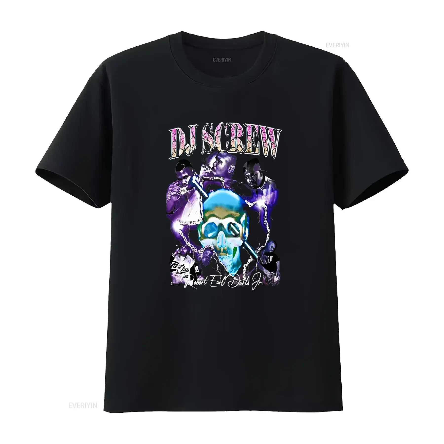 Dj Screw Houston Texas Drank 90s Lean Rap Hip Hop T Shirt vintage Washed Top For Everyday Wear homme designer clothes Slightly