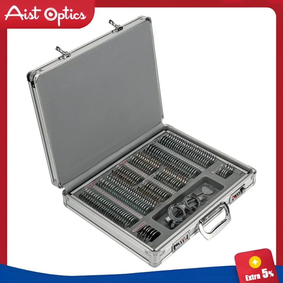 AIST Lens Box 158 Metal Trial China Ophthalmic Instruments Optical Tool Set Case Optometry Metal Rim Aluminium