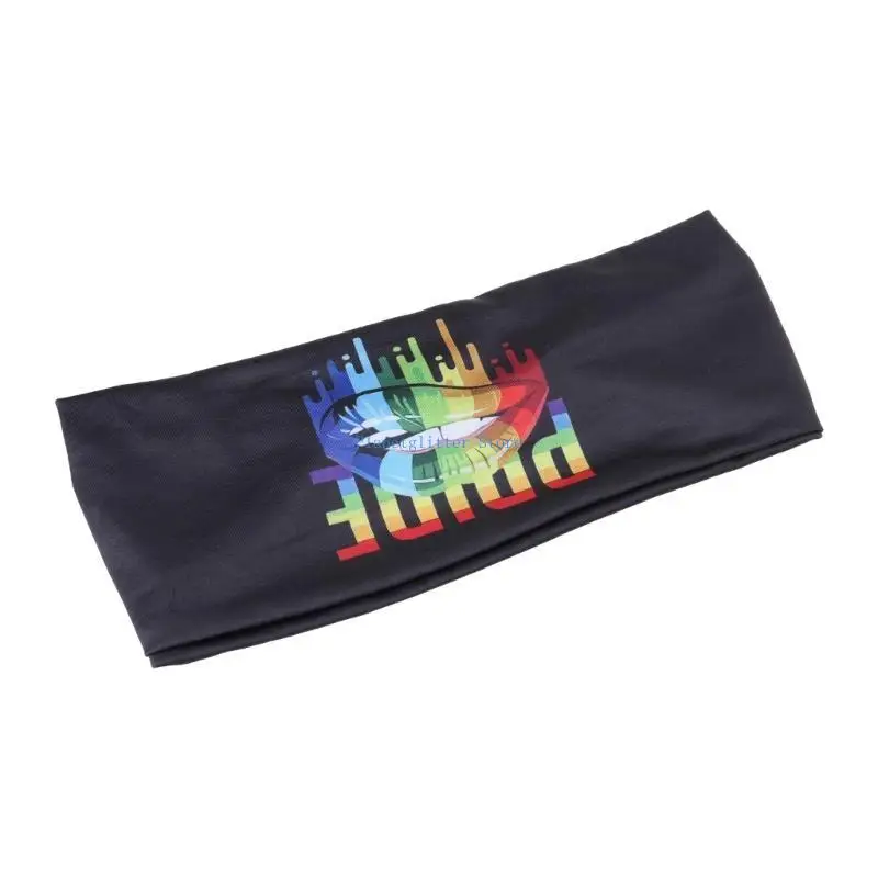 

652B Heart Rainbow Sweatband Wide Non-Slip Headband Sports and Fitness Supplies