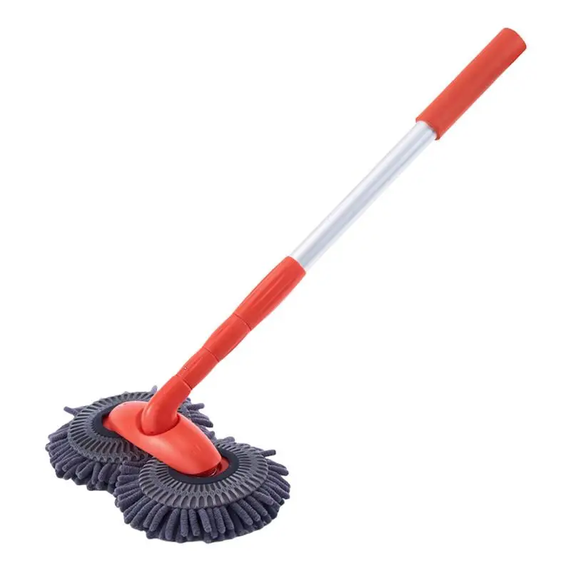 

Car Wash Mop Rotating Car Wash Mop Long Handle Car Cleaning Brush Chenille Car Wash Mop Double Head Scratch-Less Mop For Cars