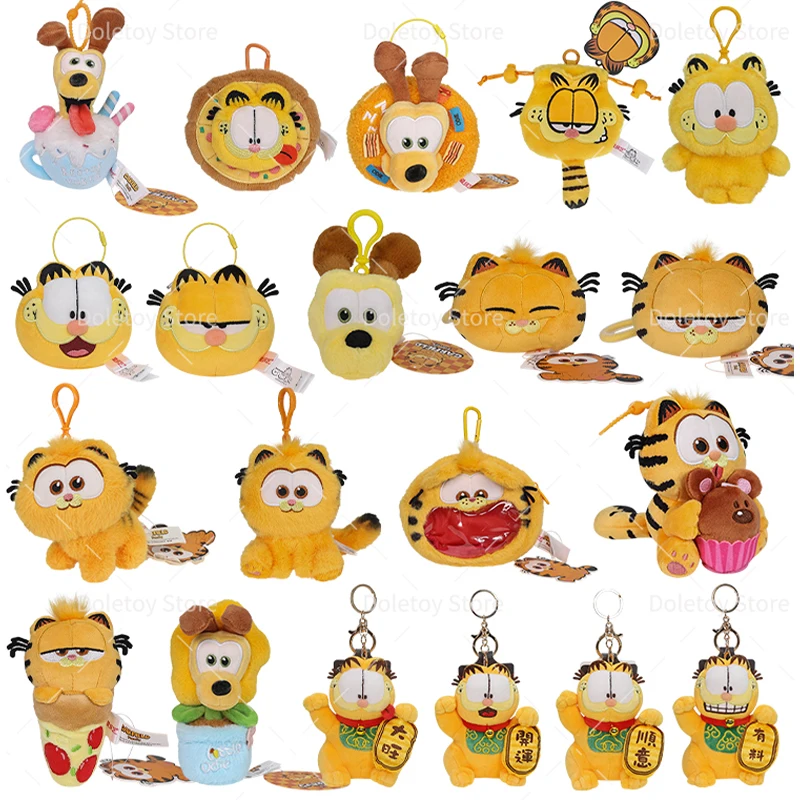 Original Garfield Family Plush Toy Pizza Garfield Cat Bag Kawaii Odie Pendant Backpack Decoration Stuffed Anime Cute Toy