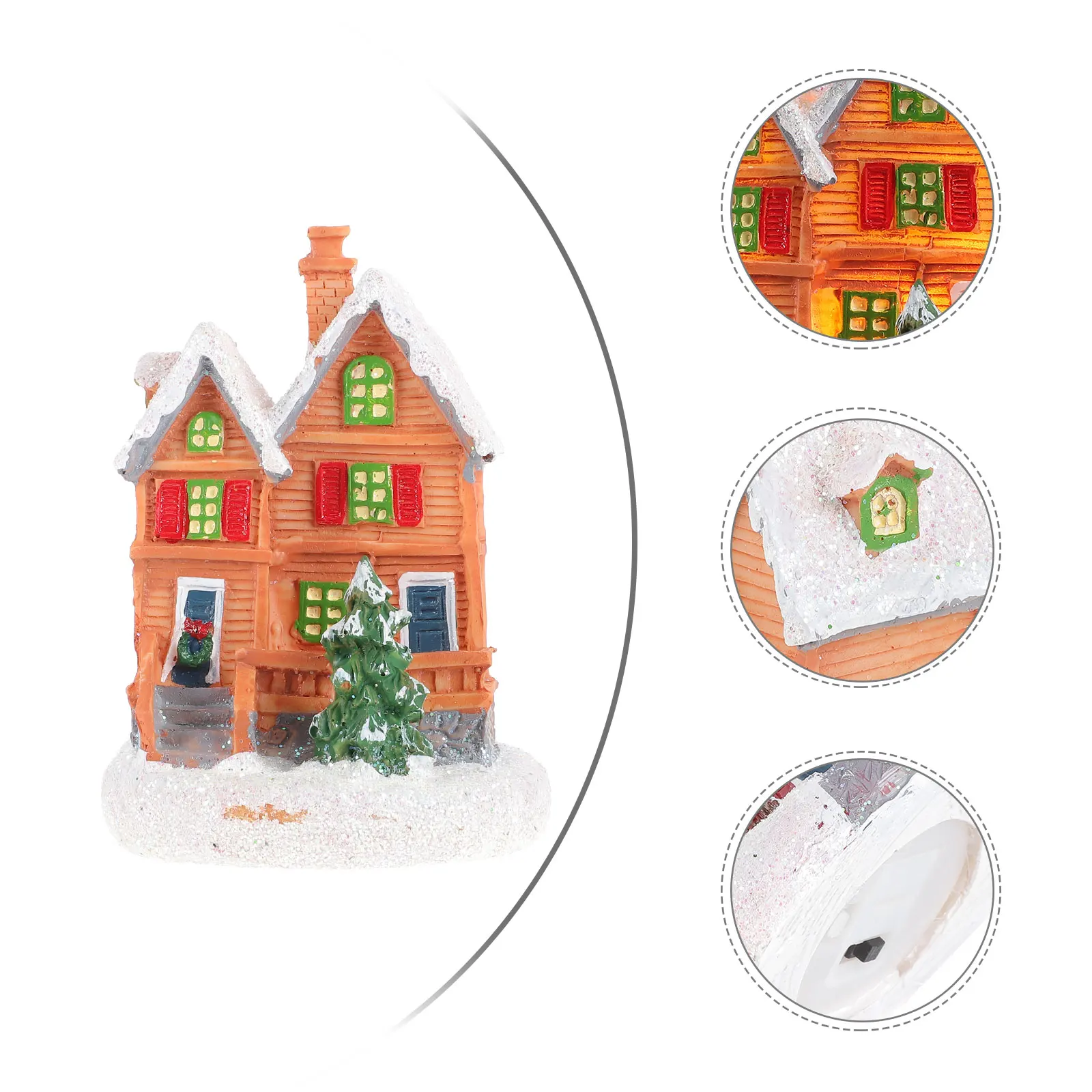 

Glowing Resin House Miniature Christmas Decorations Luminous Festival Gifts Xmas Village Smooth Texture Not Easy Scratch