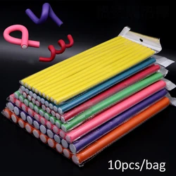 10pcs Flexible Hair Curling Rod Soft Heatess Hair Curler Makers Foam Bendy Twist Curls Flexi No Heat Rollers Styling Tools