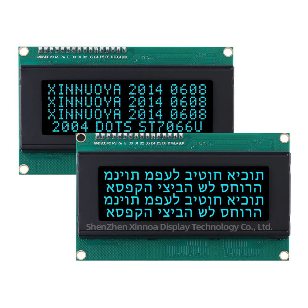 Interfaz IIC 12C 204, 20x4, 20x4, LCD 98x60MM, BTN, película negra, letras rojas, hebreo, 2004A, placa adaptadora IIC, pantalla de cristal líquido