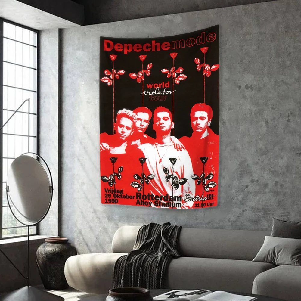 British Rock Band Depeches Tapestry Modes Rock And Roll Music Home Decor Large Fabric Wall Hanging Covering Bedroom Backdrop