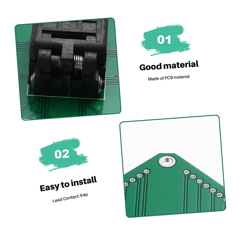 Adaptador Plastronics 64QN50S19090: zócalo de programación y prueba QFN64 a DIP IC, paso de 0,5 mm para paquete de 9 x 9 mm