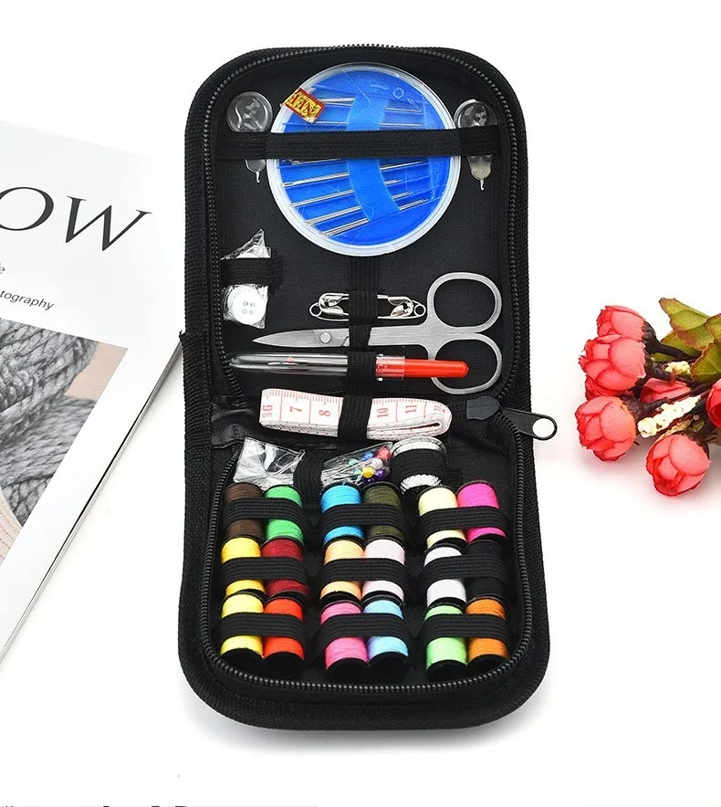 All-in-one Compact Sewing Supply Set in Zipper Case, Assorted Color Threads & Essential Sewing Accessories, Wearproof Oxford Storage Bag, Perfect for Home Daily Clothes Repair, Outdoor Travel Backup, Dressmaking Craft and Dormitory Living Use view 3