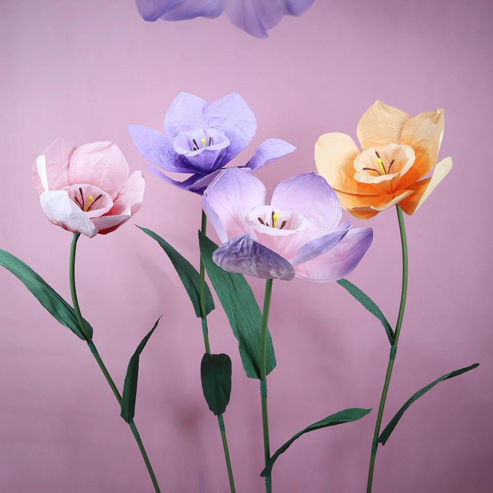 نمط جديد العملاق مقلد النرجس ورقة الزهور غرفة الديكور اكسسوارات لوازم الزفاف توجيه الطريق خلفية زهرة #2