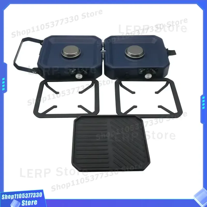 Portable Dual Burner Camping Stove Foldable Gas Cooker for Outdoor Picnic Hiking Travel Lightweight Windproof Kitchen Tool