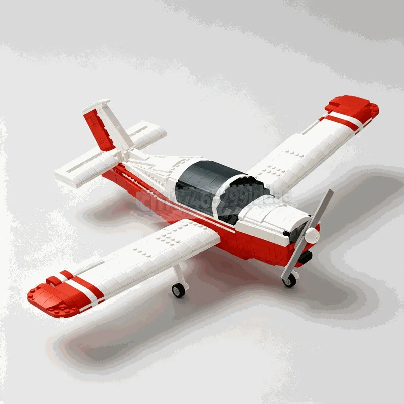 1178PCS Classic Single Engine Propeller Aircraft Building Blocks Aviation Model Detailed DIY Assembly Toy Creative Display Gift