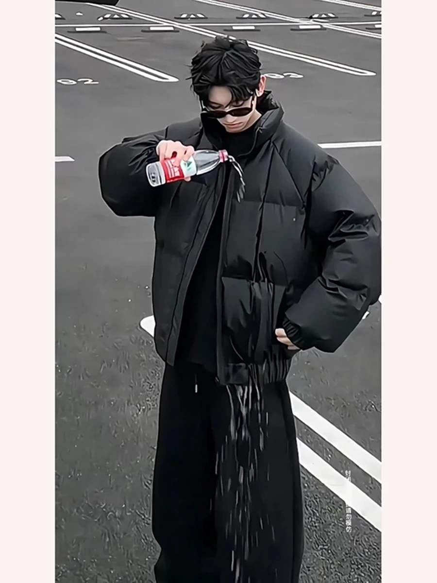 

Водонепроницаемая мужская пуховая куртка Bla Toast из искусственной кожи с флисовой подкладкой, зимняя модная брендовая теплая хлопковая куртка-пальто, верхняя одежда