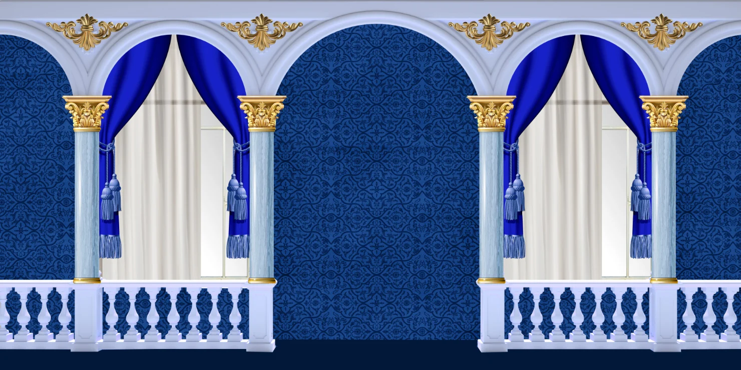 20x10ft الملكي داخل القلعة قصر العمود قاعة قاعة الرقص البوليستر النسيج قابل للغسل التجاعيد الحرة مخصص صورة خلفية خلفية
