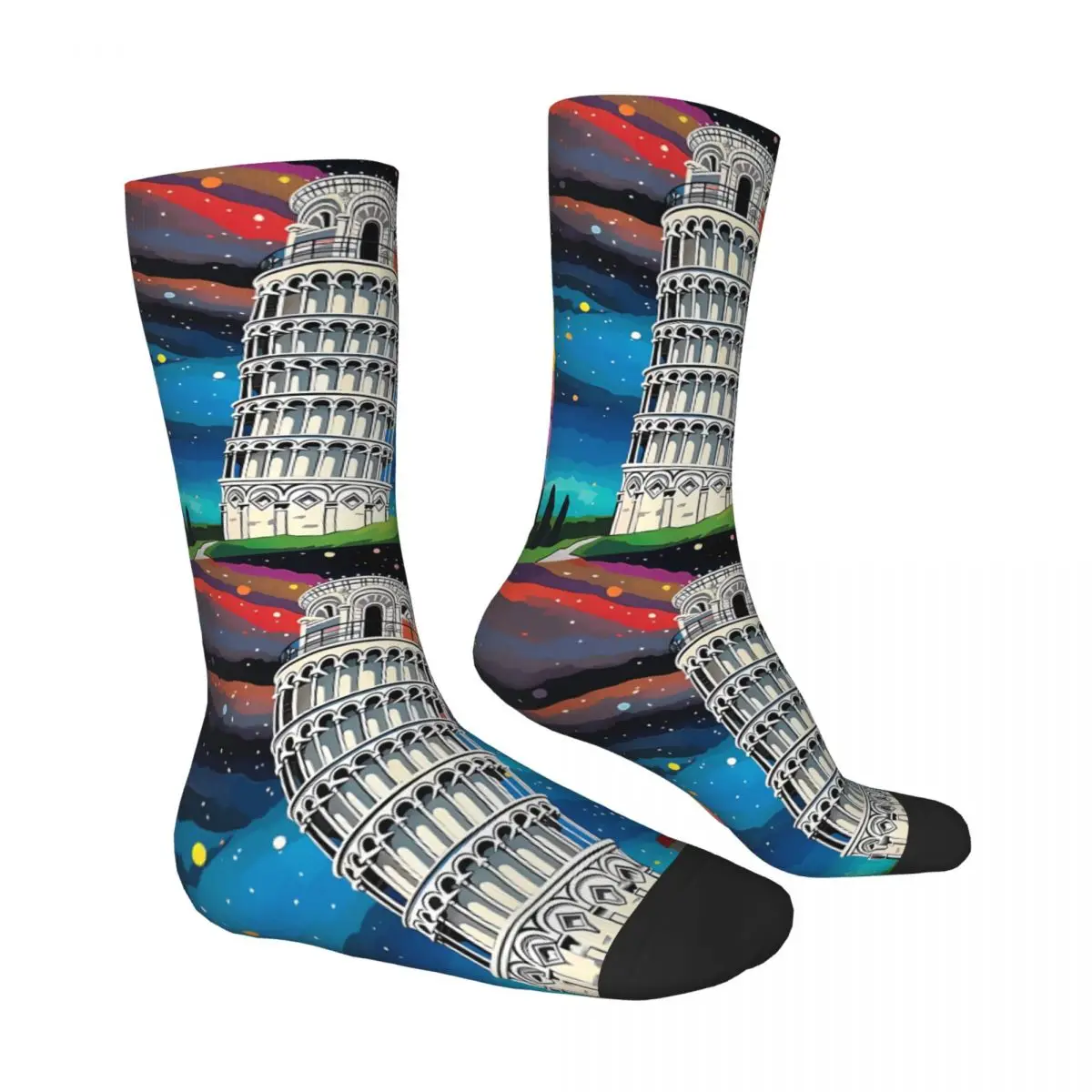 Leaning Tower Of Pisa Sock Printed Man Polyester