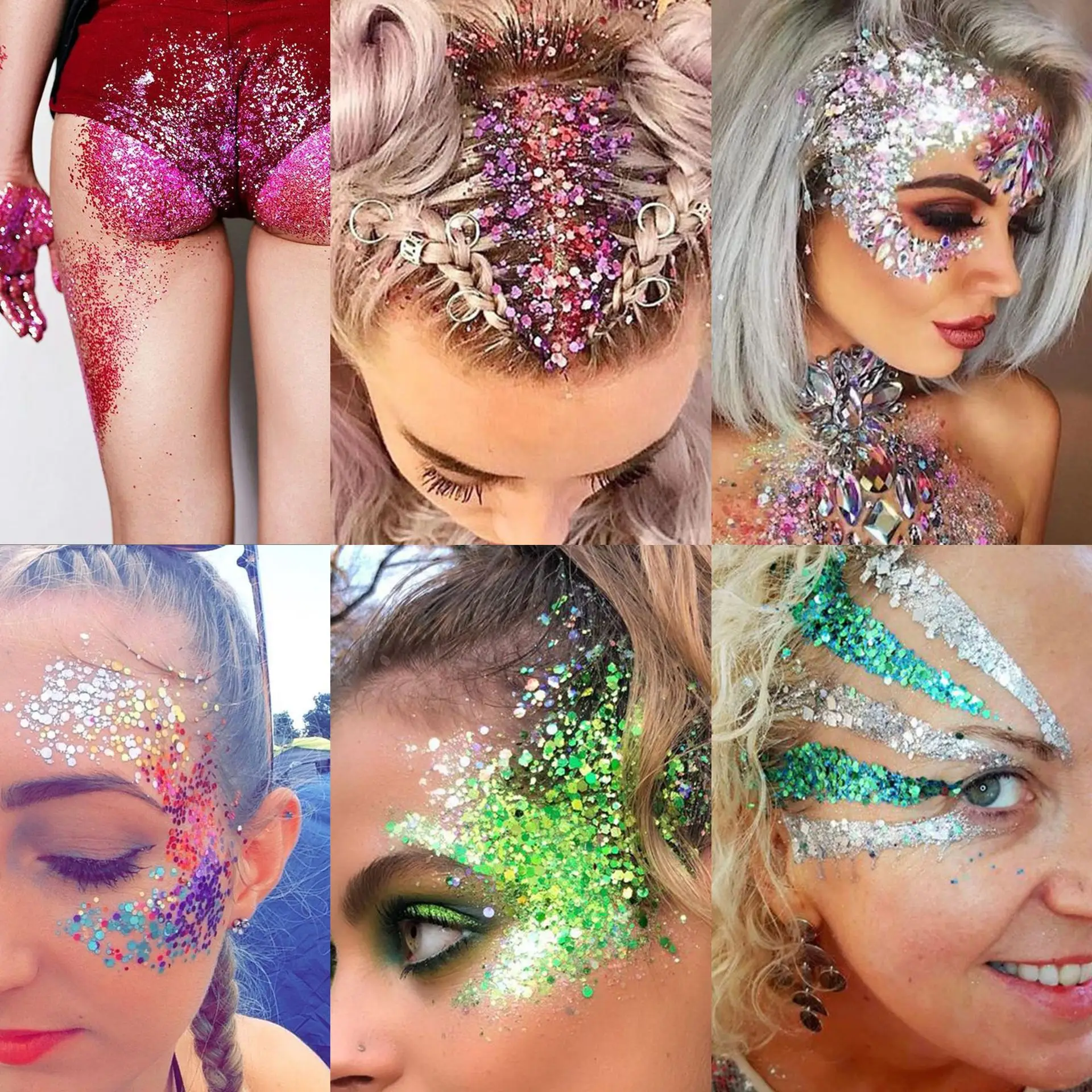 Glitter Gel Palette Body Art Face Painting Luminous Holographic Safe Special Effects Stage Gel Sequins Carnival Festival Makeup