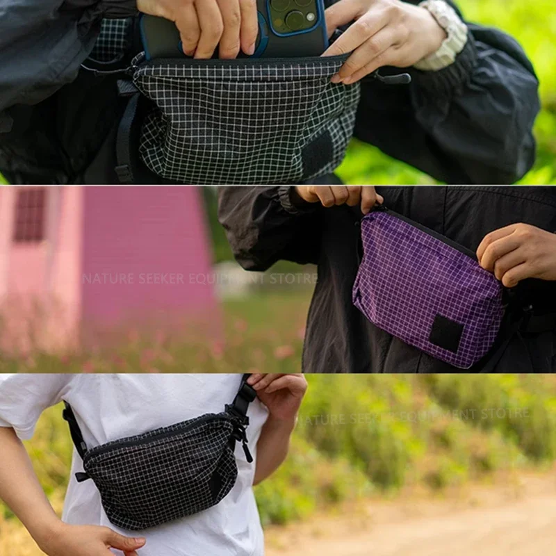 Uhmwpe bolsa de cintura tática de viagem com zíper ao ar livre com cinto para caminhadas equitação trekking engrenagem mochilas peito saco leve