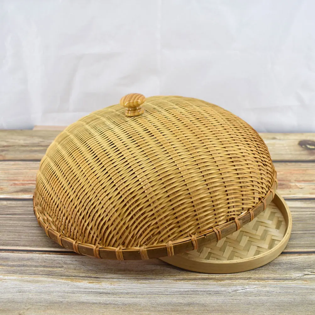 

Bamboo Food Cover 33cm Height 12cm Diameter Kitchen Table Practical Protector Clean Hygienic Multi Use Long Lasting Smooth Edge