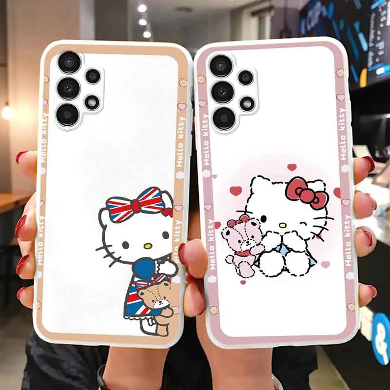 Cartoon Phone Case For Samsung Galaxy A13 4G A 13 Cute Love Anti-drop Cinnamoroll Kuromi Hello Kitty Silicone Shockproof Cover