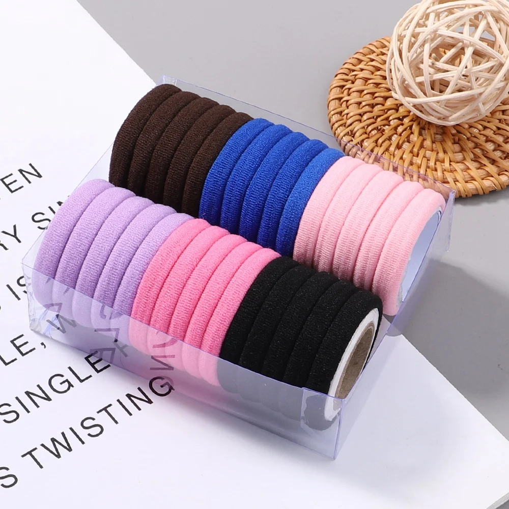 30Pcs/Set Women Elastic Hair Bands Girls Colorful Nylon Rubber Bands Headband Scrunchie Kids Ponytail Holder Hair Accessories