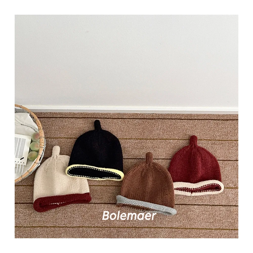 

2025 New Autumn Winter Baby Hat Girls Boys Knit Caps Winter Outdoor Ear Protection Caps Kids Accessories