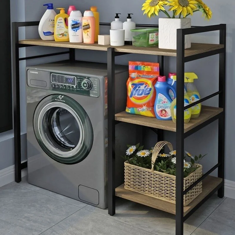 High Quality Stainless Steel Bathroom Toilet Rack Floor Toilet Washing Machine Storage White Toilet Rack
