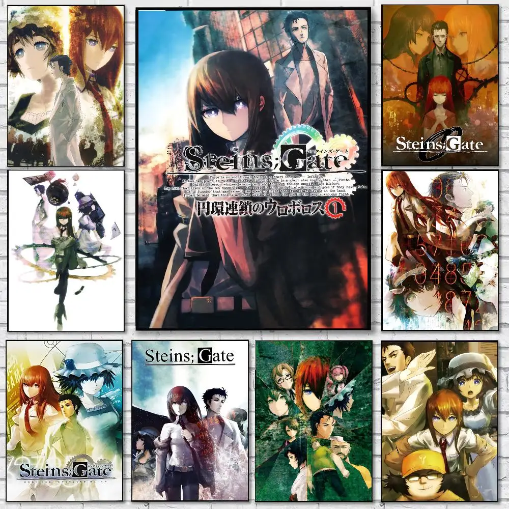 anime Steins;Gate Poster Trendy Classic hot HD Self-Adhesive Waterproof Art Poster Room Decor New Arrival On Sale