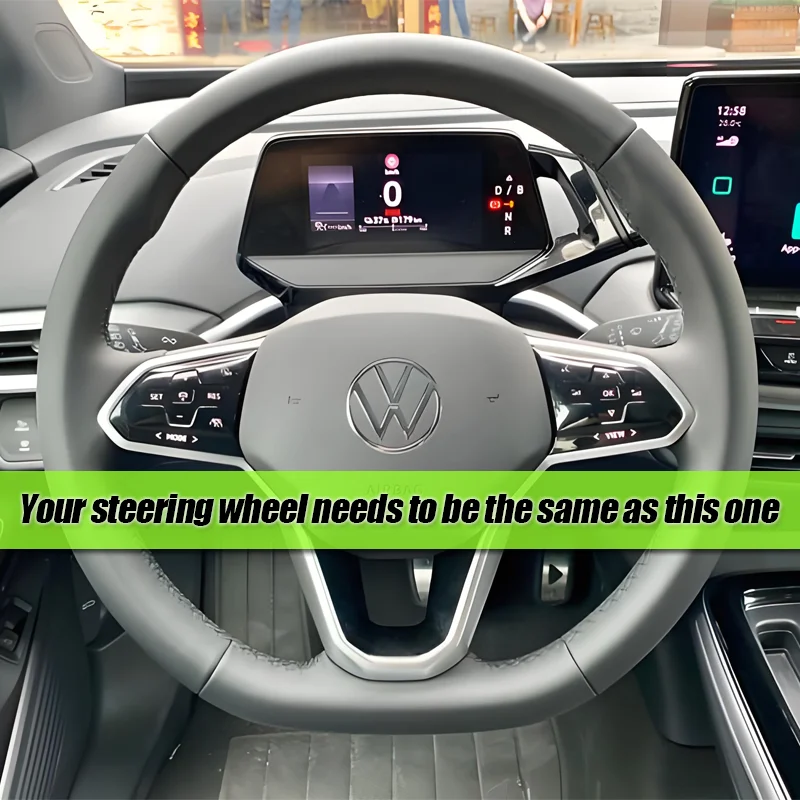 Customize Leather Braid Steering Cover For Volkswagen VW MK8 Atlas Cross Sport Caddy Touareg Tiguan Jetta Golf 8 Passat Arteon