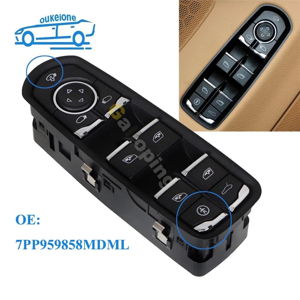 

For Porsche Panamera Cayenne Macan Driver Electric Power Master Window Control Switch Button Car Accessories OE 7PP959858MDML