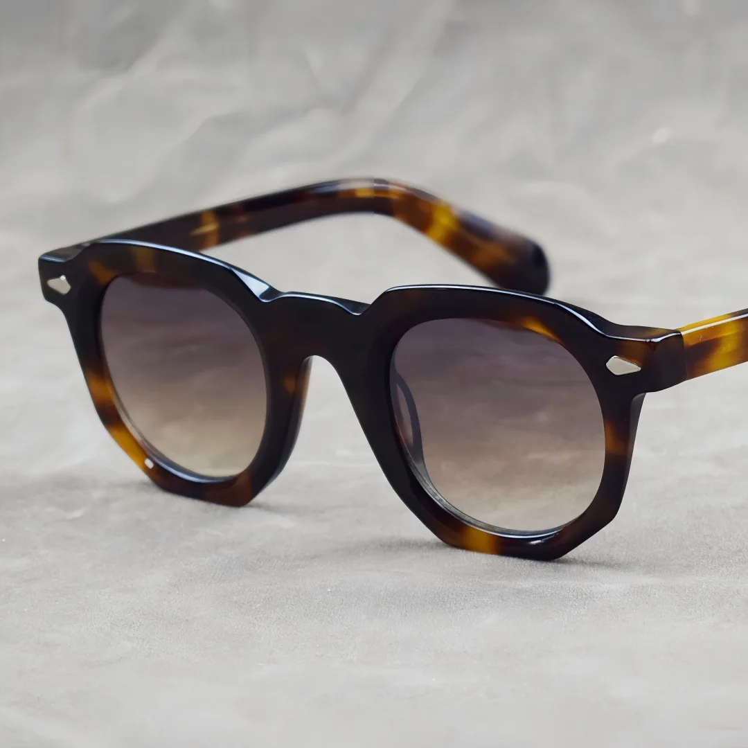 Fashion Vintage Metal Rivets Handmade Acetate Women Sunglasses High-end Classics Men Outdoor Sunshade UV400 Driving Sunglasses