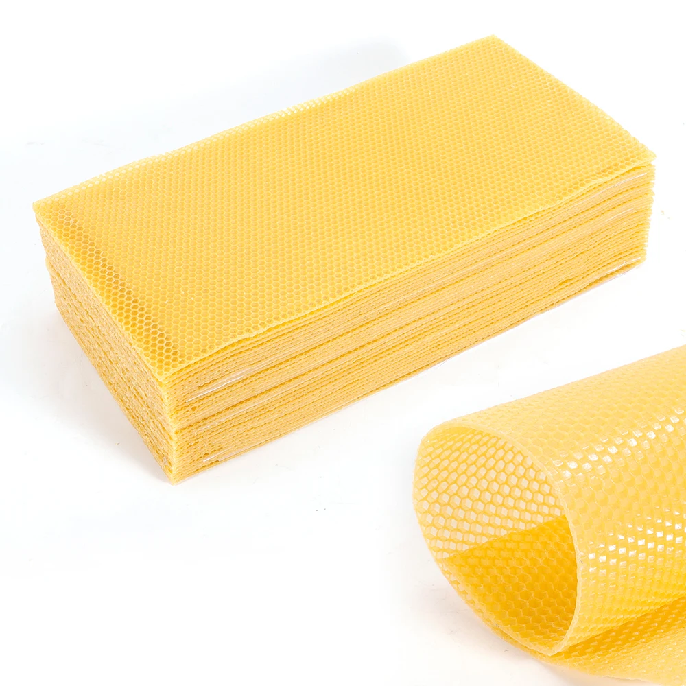 30Pcs 195x415mm Honeycomb Foundation Beehive Frames Waxing Beekeeping Equipment Tool Yellow